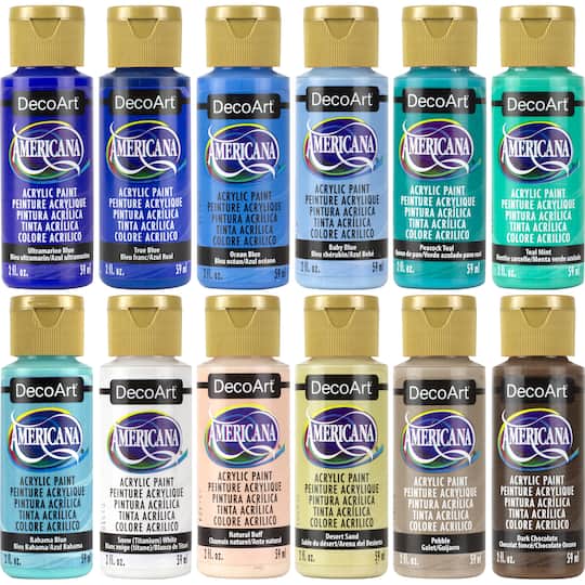 DecoArt; DecoArt® Americana® Coastal 12 Color Acrylic Paint Set; Category:Acrylic Craft Paints; Image:1